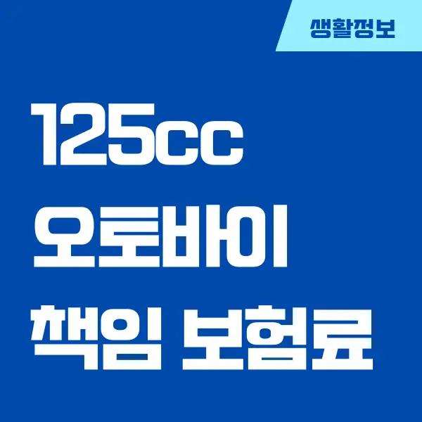 125cc 오토바이 책임 보험료 얼마 나올까 보험사 비교 견적