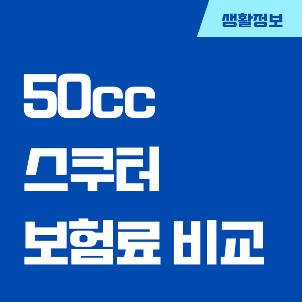 50cc 스쿠터 보험료 비교 견적 총정리