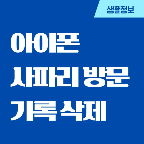 아이폰 사파리 방문기록 삭제 안됨 해결 방법