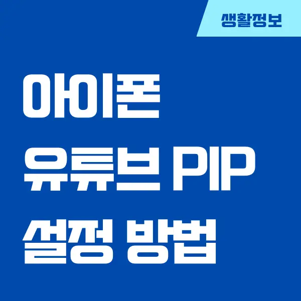 아이폰 유튜브 PIP 안됨 해결할 수 있는 방법 (아이폰, 아이패드)