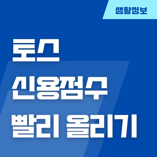 토스 신용점수 조회, 신용 점수를 빠르게 올리는 방법