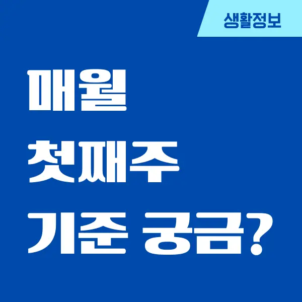 매월 첫째주 기준이 헷갈리고 어려우세요