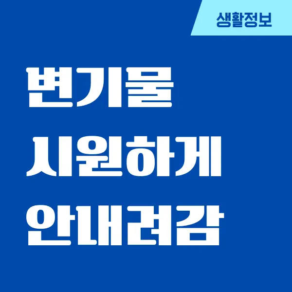 변기물 시원하게 안내려감 해결하는 방법