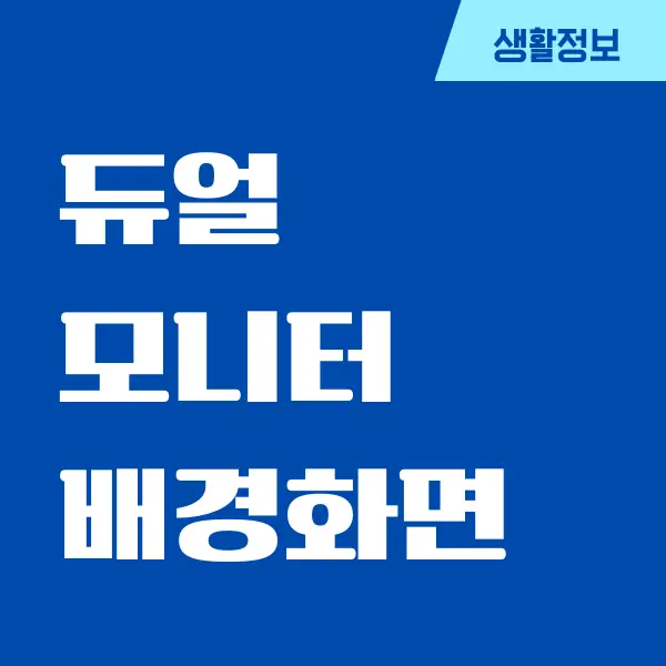 윈도우 11, 10에서 듀얼 모니터 배경화면 다르게 설정하기