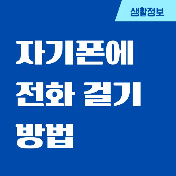 자기폰에 전화 걸기, 핸드폰 분실할 때 전화거는 방법